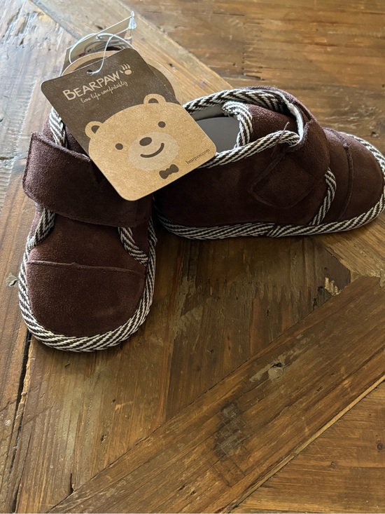 BearPaw Other - BearPaw Baby 6-12M Chocolate Brown Real Leather Moccasins with Braided Trim